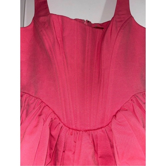 STAUD Landscape Lollipop Pink Corset Mini Dress Size 0 NWT Fit Flare Mini - Picture 5 of 12